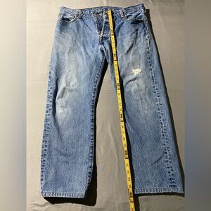 Levi's Men's Straight Jeans in Distressed Blue